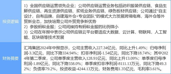 9月10日匯鴻集團(tuán)漲停分析：區(qū)塊鏈，跨境電商，螞蟻集團(tuán)概念股概念熱股