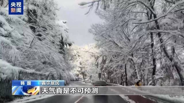 韓國連續(xù)兩天強降雪 多地積雪超40厘米