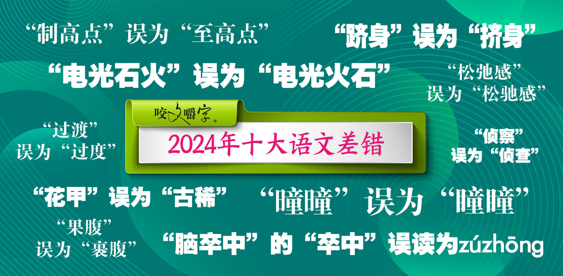 《咬文嚼字》公布十大語文差錯(cuò)